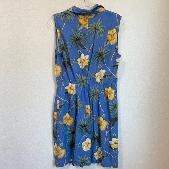 Caribbean Joe Blue Floral Hawaiian Dress 2X - Picture 6 of 6